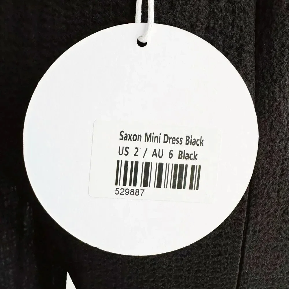 NWT PRINCESS POLLY | Black Saxon Mini Dress | 2 - Picture 7 of 7